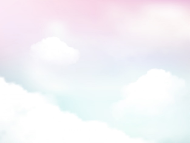 Pastel van hemel en zachte wolken abstracte achtergrond Premium Vector