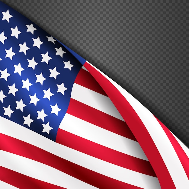 Patriottische vectorachtergrond met de amerikaanse golvende vlag van de vs Premium Vector