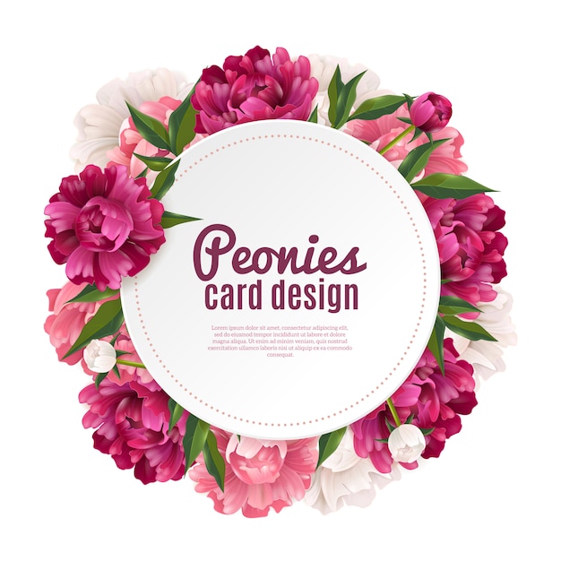 Peony Frame Card Gratis Vector Peony Frame Card Gratis Vector