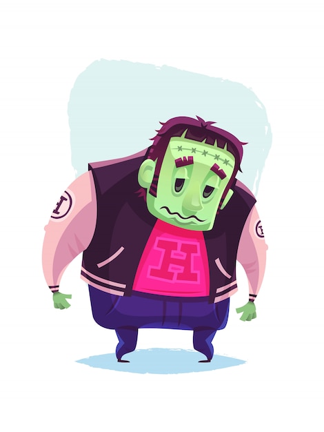 Permanent zombie karakter cartoon  halloween illustratie 
