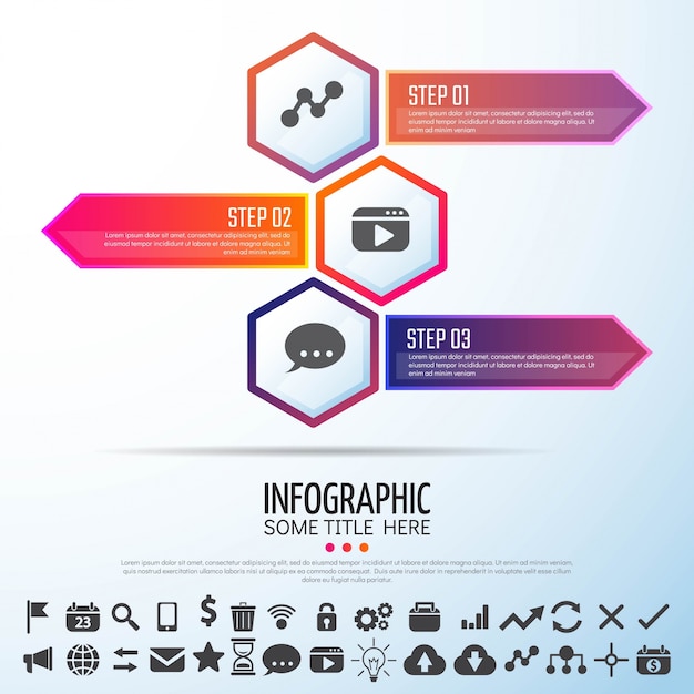 Pijl infographics ontwerp sjabloon Gratis Vector