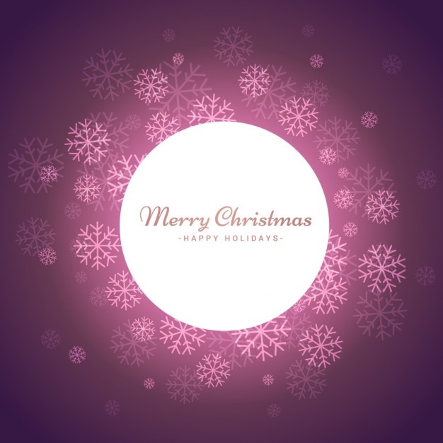 Pink christmas achtergrond met sneeuwvlokken | Gratis Vector