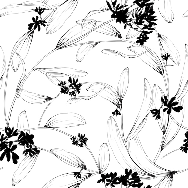 Planten en kruiden naadloos patroon. element voor ontwerp of uitnodigingskaart Gratis Vector