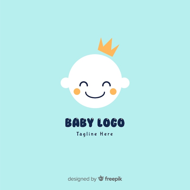 Plat baby logo Gratis Vector