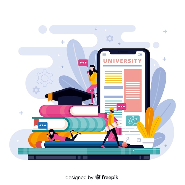Plat universitair concept Gratis Vector