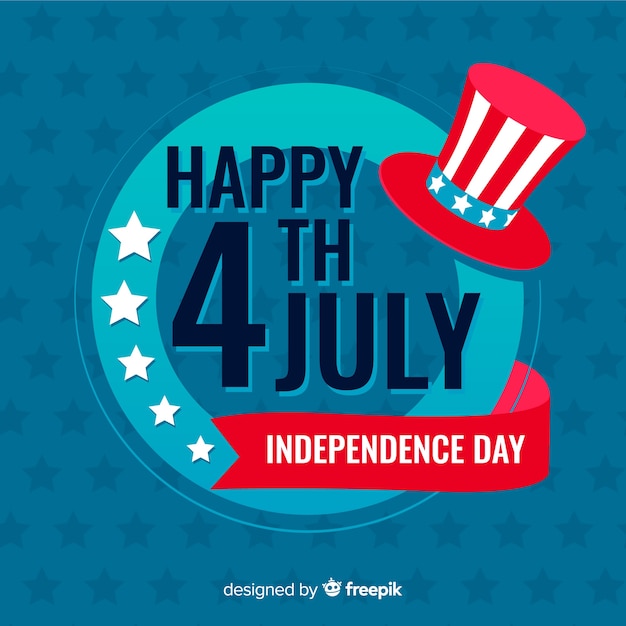 Platte 4 juli banners Gratis Vector
