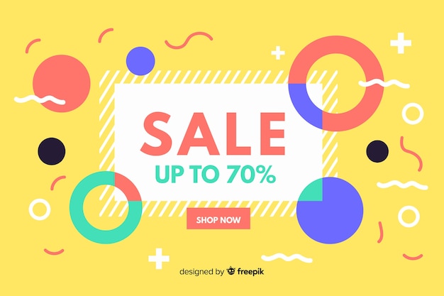 Platte abstracte verkoop achtergrond Gratis Vector