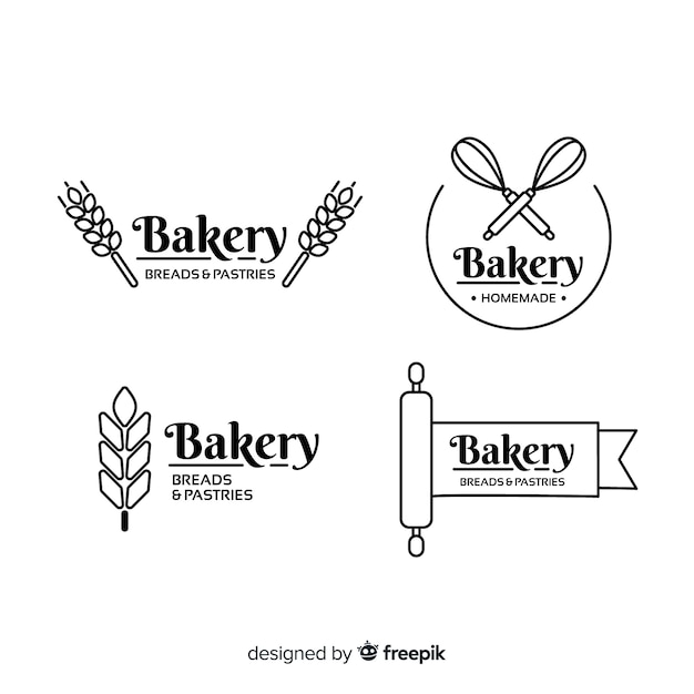 Platte Bakkerij Logo Sjabloon | Gratis Vector