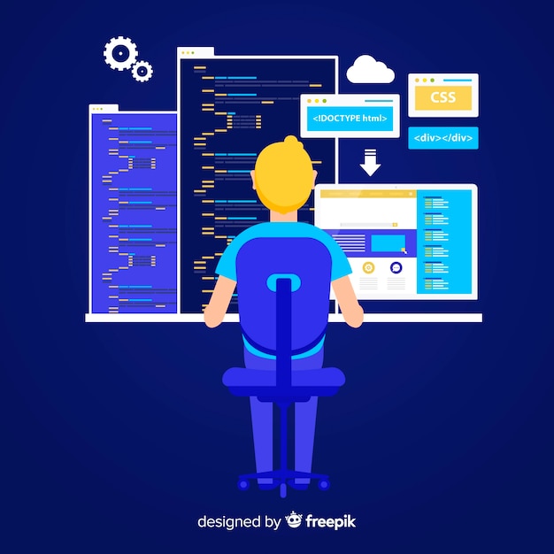 Platte computer engineering concept Gratis Vector