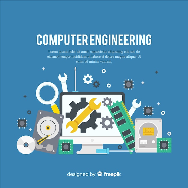 Platte computer engineering concept Gratis Vector