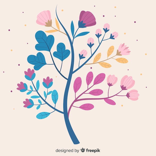 Platte ontwerp bloementak Gratis Vector