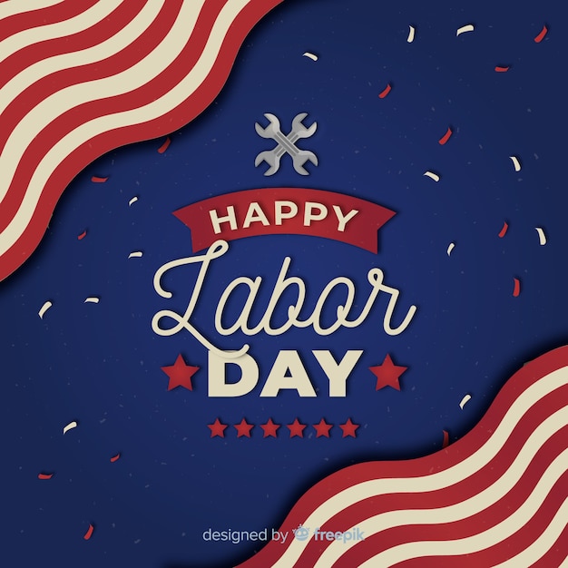 Platte ontwerp dag van de arbeid achtergrond Gratis Vector