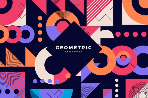 Platte ontwerp geometrische vormen achtergrond Gratis Vector