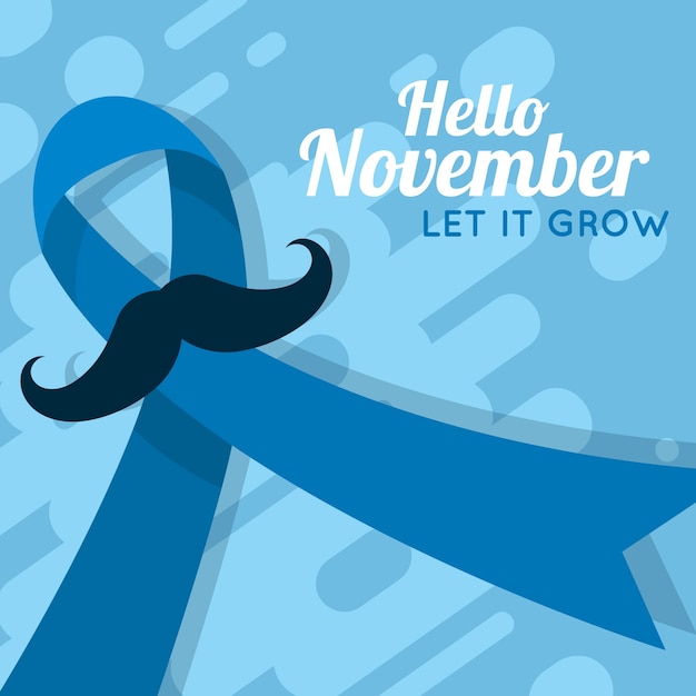 Platte ontwerp movember concept Gratis Vector