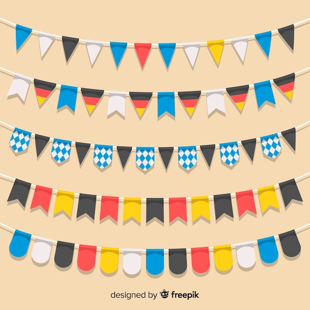 Platte ontwerp slingercollectie Gratis Vector