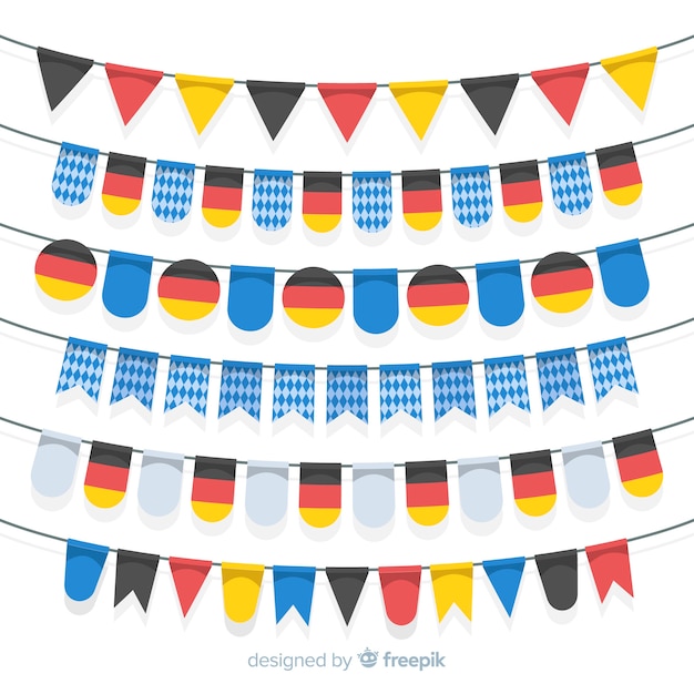 Platte ontwerp slingercollectie Gratis Vector