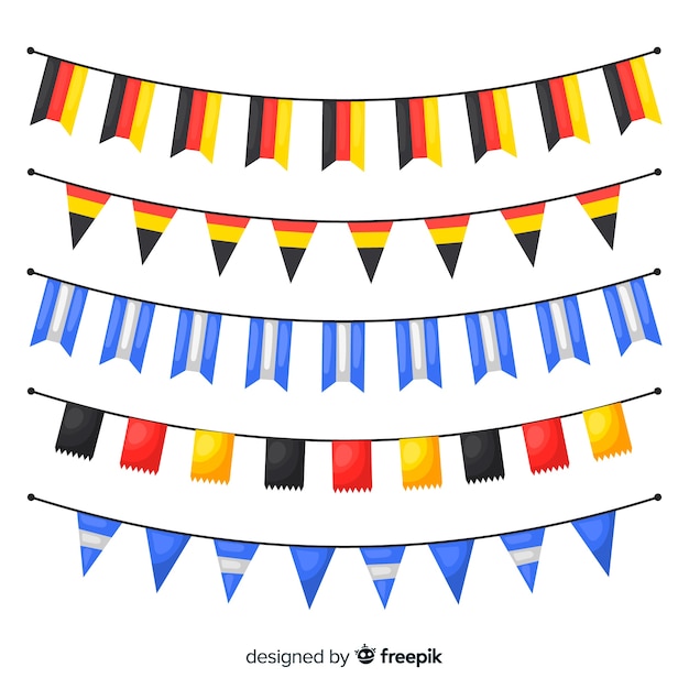 Platte ontwerp slingercollectie Gratis Vector