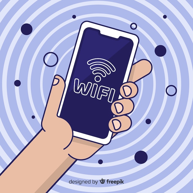 Platte ontwerp wifi netwerk concept Gratis Vector