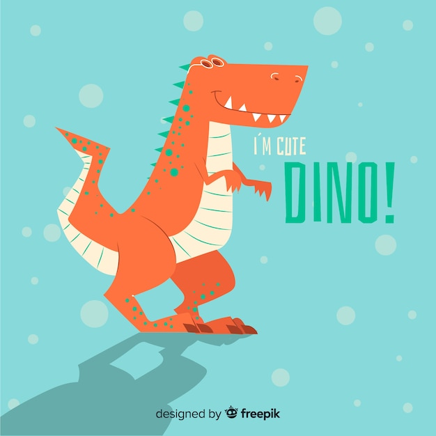 Platte t-rex achtergrond Gratis Vector