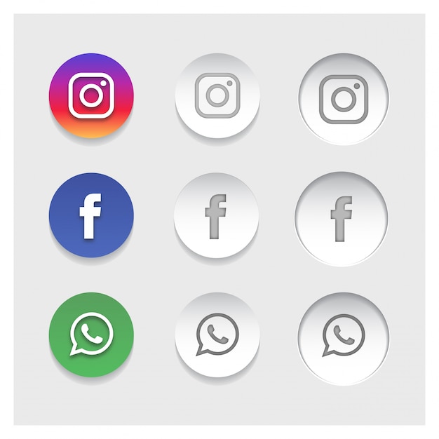 Populaire sociale netwerken iconen Gratis Vector
