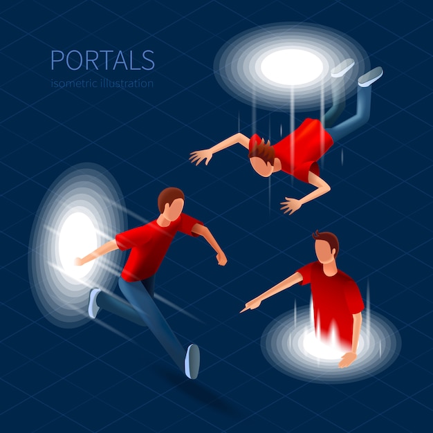 Portalen icons set Gratis Vector