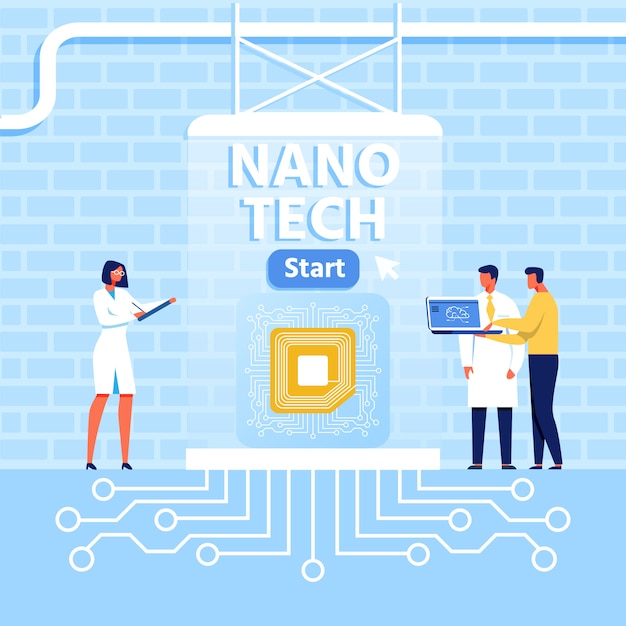 Presentatie voor nano tech center in loft style Premium Vector