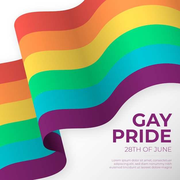 Pride day regenboogvlag | Gratis Vector