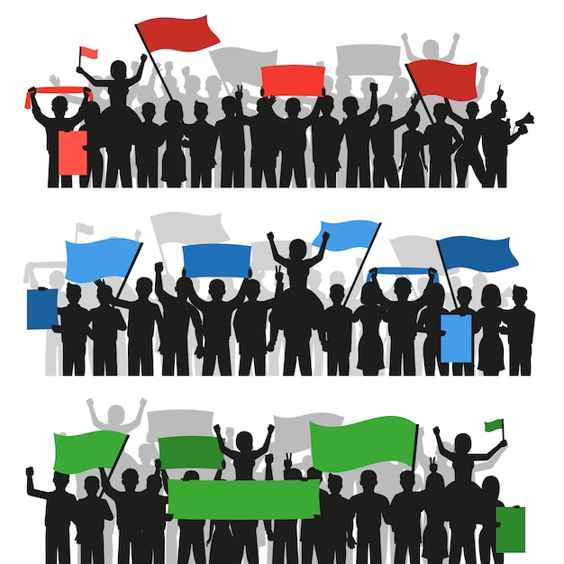 Protesterende mensen menigte Gratis Vector