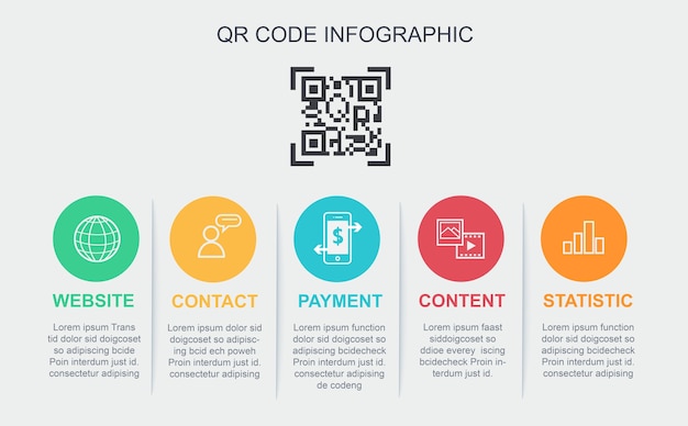 Qr-code infographic Premium Vector