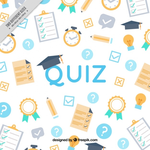 Download Quiz achtergrond met platte voorwerpen Vector | Gratis ...