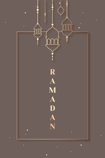 Ramadan ingelijst kaartontwerp Gratis Vector