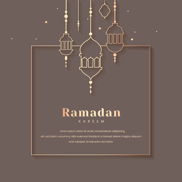Ramadan ingelijst kaartontwerp Gratis Vector