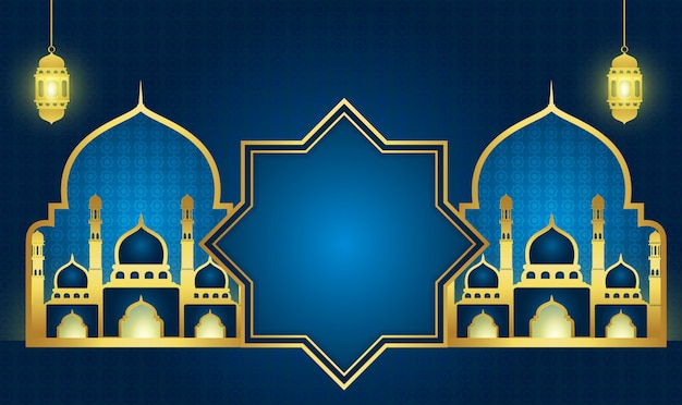 Ramadan kareem of eid mubarak achtergrond Premium Vector