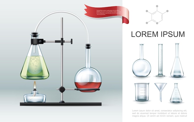 Realistische Laboratoriumexperiment Elementen Concept Met Reageerbuizen ...