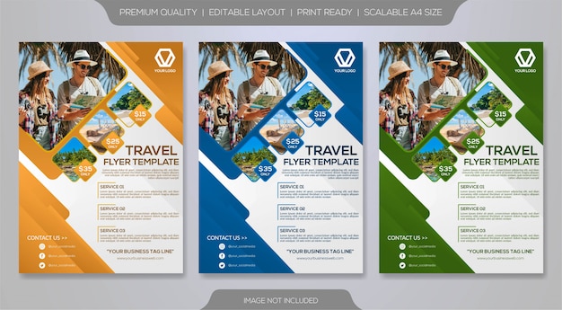 Reizen folder sjabloon Premium Vector