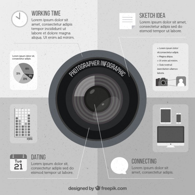 Retro Fotografie Infographic Gratis Vector