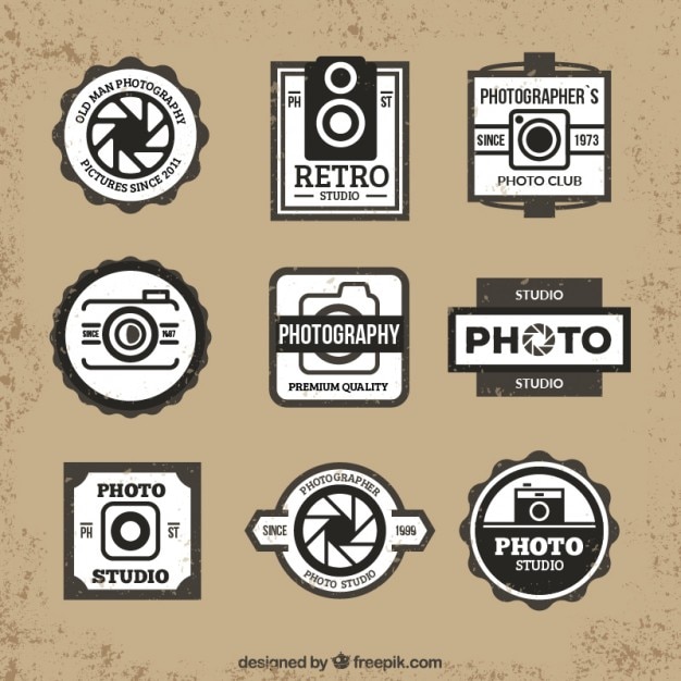 Retro Fotografie Logo Premium Vector