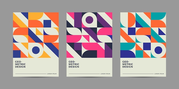 Retro geometrisch hoesontwerp Premium Vector