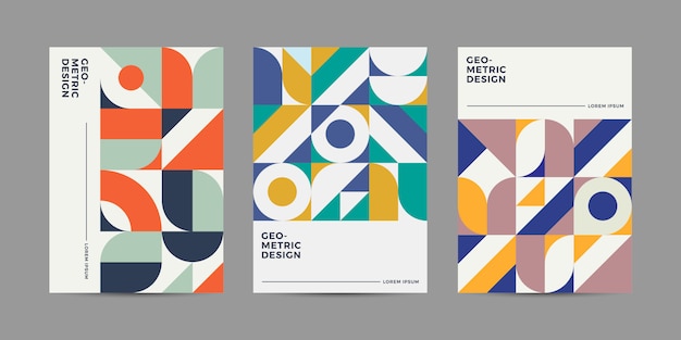 Retro geometrisch hoesontwerp Premium Vector