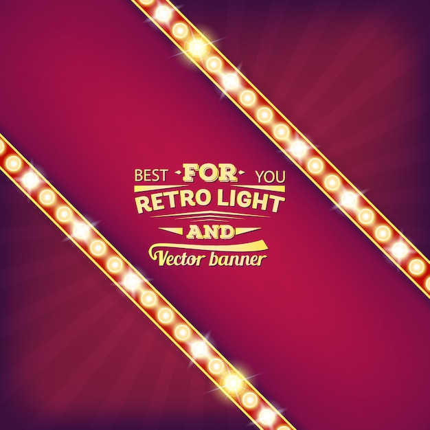 Retro gloeilamp toespraak bubble banner. Premium Vector