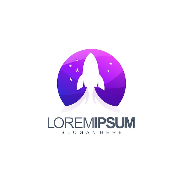 Rocket logo illustratie Premium Vector
