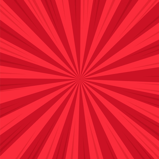 Rode abstracte strip cartoon zonlicht achtergrond. Premium Vector