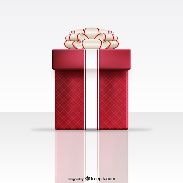 Rode gift  box  Gratis Vector