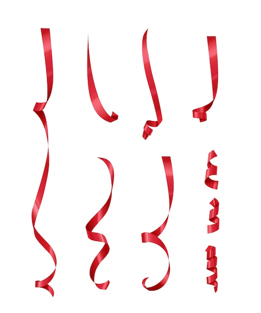 Acht ironie Rouwen Rode serpentine set geïsoleerd op een witte achtergrond. | Premium Vector