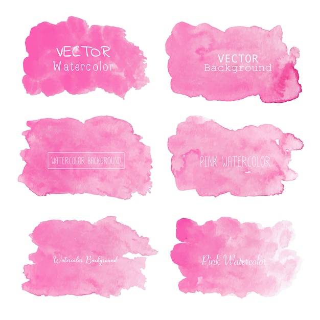Roze aquarel achtergrond, pastel aquarel logo Premium Vector