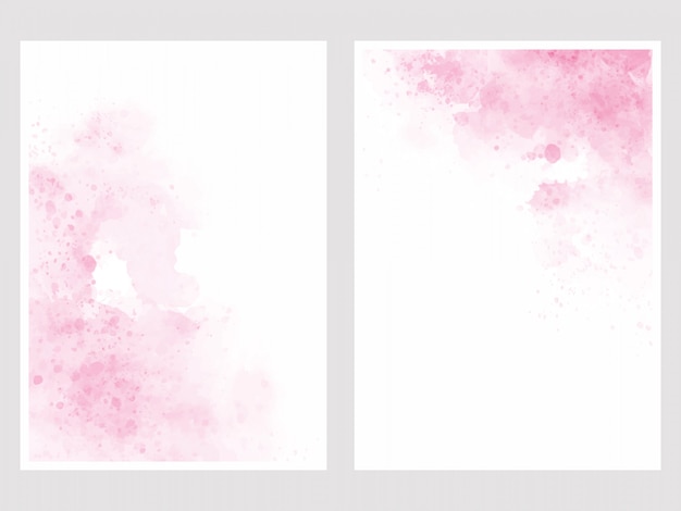 Roze aquarel wassen splash 5 x 7 uitnodigingskaart achtergrond sjabloon collectie Premium Vector