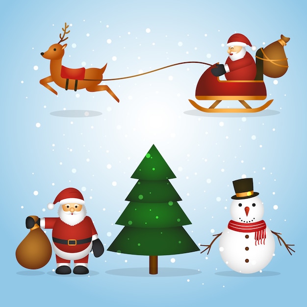 Santa's sleigh | Premium Vector