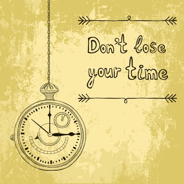Schets achtergrond met timer Gratis Vector