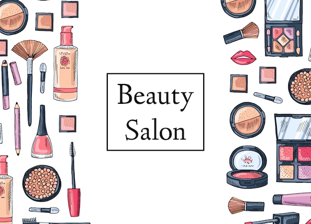 Schoonheidssalon kaart Premium Vector