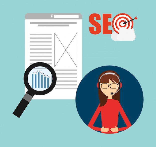 Seo concept illustratie Gratis Vector